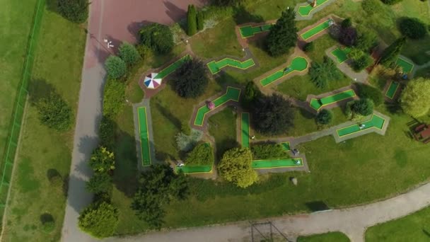 Mini Golf Parco Giochi Lomza Vista Aerea Polonia Filmati Alta — Video Stock
