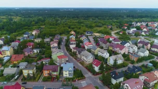 Beautiful Panorama Houses Propiedad Ostroleka Krajobraz Domy Vista Aérea Polonia — Vídeos de Stock