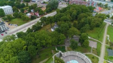 Eski Mezarlık Operası Bialystok Stary Cmentip Hava Görüntüsü Polonya. Yüksek kalite 4k görüntü
