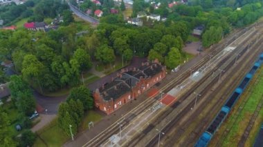 Tren İstasyonu Suwalki Stacja Kolejowa Hava Üssü Polonya. Yüksek kalite 4k görüntü