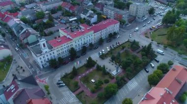 Plac Bema Eldership Ostroleka Starostwo Hava Görüntüleme Polonya. Yüksek kalite 4k görüntü