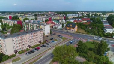 Güzel Panorama Evleri Ostroleka Krajobraz Hava Kubbesi Polonya. Yüksek kalite 4k görüntü