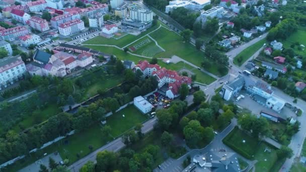 Band Shell Square Lomza Muszla Koncertowa Aerial View Polen Hoge — Stockvideo