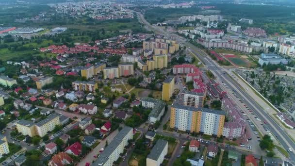 Krásný Panorama Bialystok Krajobraz Aerial View Polsko Vysoce Kvalitní Záběry — Stock video