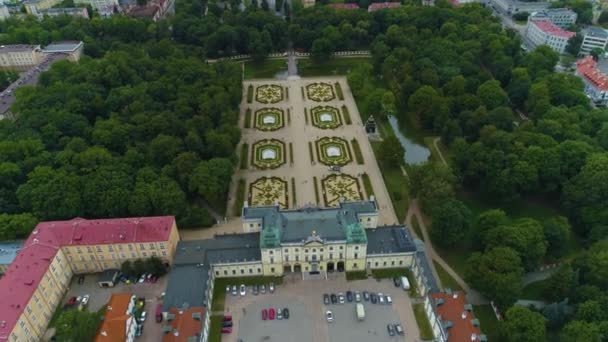 Palác Branickich Garden Park Bialystok Park Ogrod Aerial View Polsko — Stock video