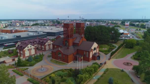 Церква Островка Косова Zbawiciela Swiata Aerial View Poland Кадри Високої — стокове відео