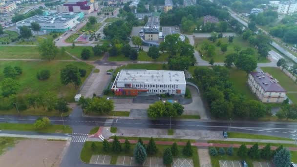 Commune Office Suwalki Urzad Gminy Aerial View Lengyelország Kiváló Minőségű — Stock videók