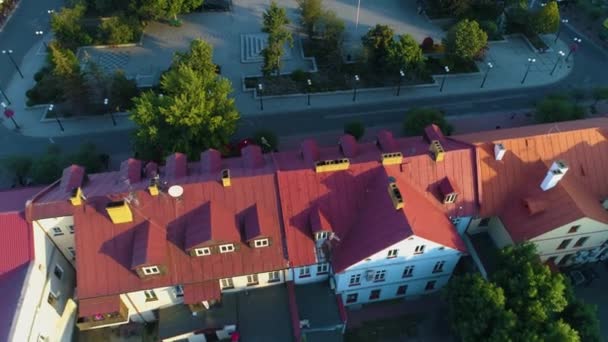 Plac Wolnosci Czech Biala Podzka Downtown Aerial View Poland Высококачественные — стоковое видео