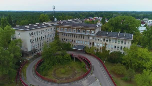 Εγκαταλελειμμένο Νοσοκομείο Ostroleka Opuszczony Szital Aerial View Poland Υψηλής Ποιότητας — Αρχείο Βίντεο