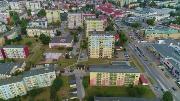 Kindergarten Ostroleka Przedszkole Aerial View Poland Vysoce Kvalitní Záběry — Stock video