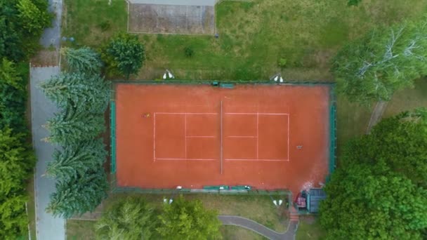 Γήπεδο Τένις Biala Podlaska Boisko Tenisa Aerial View Poland Υψηλής — Αρχείο Βίντεο