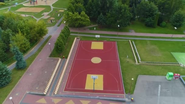 Basketball Court Lomza Boisko Koszykowki Vista Aérea Polônia Imagens Alta — Vídeo de Stock