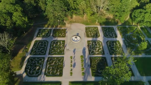 Park Palace Biala Podlaska Zespol Palacowy Radziwillow Aerial View Poland — 비디오