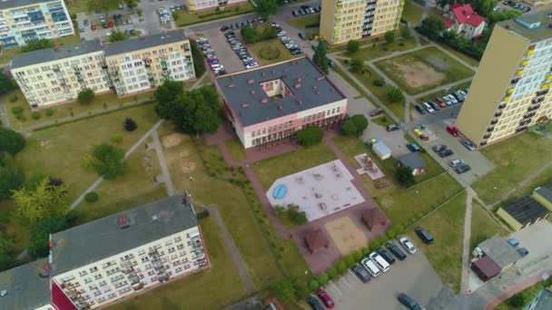 Jardim Infância Ostroleka Przedszkole Vista Aérea Polônia Imagens Alta Qualidade — Vídeo de Stock