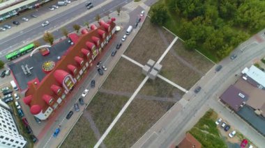 Anıt Pazar Meydanı Bialystok Pomnik Rynek Sienny Hava Manzarası Polonya. Yüksek kalite 4k görüntü