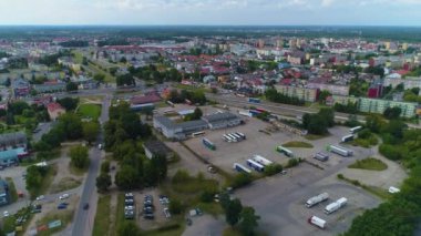 Güzel Panorama Ostroleka Krajobraz Hava Manzarası Polonya. Yüksek kalite 4k görüntü