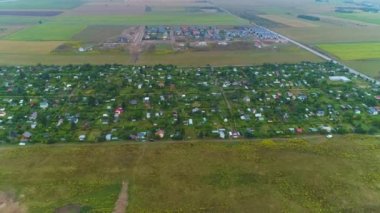 Bahçe Bahçeleri Suwalki Ogrody Dzialkowe Hava Görüntüsü Polonya. Yüksek kalite 4k görüntü