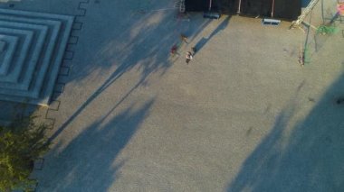 Plac Wolnosci Centrum Biala Podlaska Şehir Merkezi Hava Görüntüsü Polonya. Yüksek kalite 4k görüntü