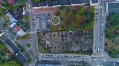 Bağımsızlık Meydanı, Otwock Plac Niepodleglosci Hava Manzarası Polonya. Yüksek kalite 4k görüntü