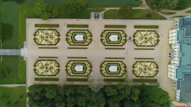 Palac Branickich Garden Park Bialystok Park Ogrod Aerial View Lengyelország — Stock videók