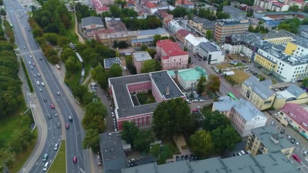 Pilsudski Street Boulevard Chodyki Bialystok Aerial View Poland Vysoce Kvalitní — Stock video