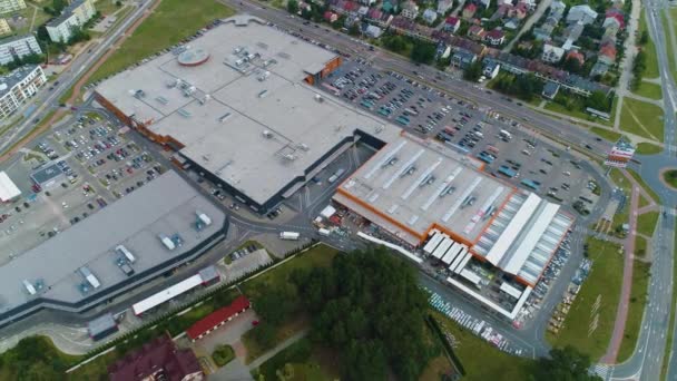 Галерея Mall Galeria Bursztynova Aerial View Poland Высококачественные Кадры — стоковое видео
