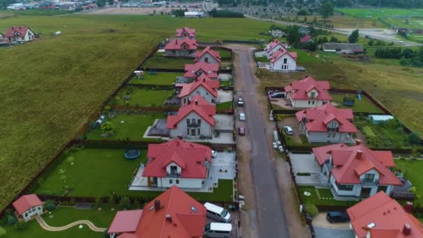 Családi Házak Suwalki Domki Jednorodzinne Aerial View Lengyelország Kiváló Minőségű — Stock videók