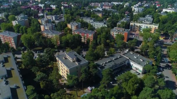 Gyönyörű Blokkok Fák Otwock Bloki Drzewa Aerial View Lengyelország Kiváló — Stock videók