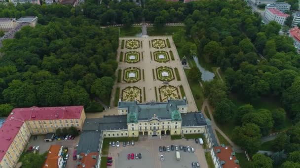 Palac Branickich Garden Park Bialystok Park Ogrod Aerial View Poland — ストック動画