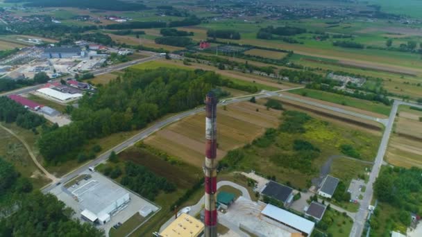 Thermische Energiebedrijven Lomza Energetyka Cieplna Aerial View Polen Hoge Kwaliteit — Stockvideo