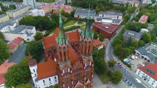 Minor Basilica Bialystok Bazylika Nmp Aerial View Polen Hoge Kwaliteit — Stockvideo