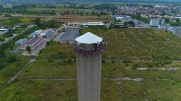 Panoramaturm Lomza Wieza Krajobraz Luftaufnahme Polen Hochwertiges Filmmaterial — Stockvideo