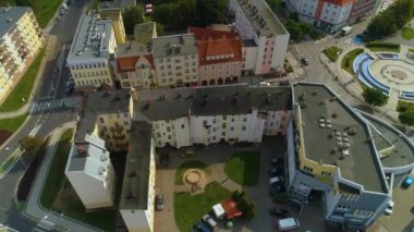 Anayasa Meydanı Pila Plac Konstytucji Hava Görüntüsü Polonya. Yüksek kalite 4k görüntü