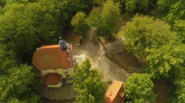 Wejherowo Kilisesi Wejherowo Kosciol Trzech Krzyzy Hava Görüntülü Polonya. Yüksek kalite 4k görüntü