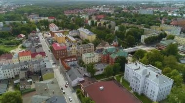 Peyzaj Lisesi Slupsk Liceum Aerial View Polonya. Yüksek kalite 4k görüntü
