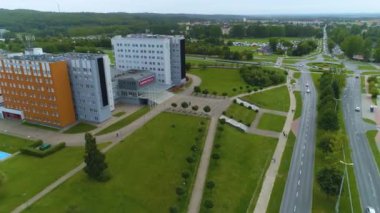 Koszalin Teknoloji Üniversitesi Politeknika Hava Görünümü Polonya. Yüksek kalite 4k görüntü