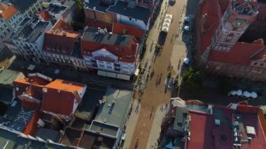 Eski Kasaba Meydanı Torun Ratusz Centrum Stary Rynek Hava Görüntüsü Polonya. Yüksek kalite 4k görüntü