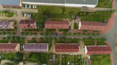 Estate Caddesi, Bukowa Wejherowo Domy, Havadan Kuşatma, Polonya. Yüksek kalite 4k görüntü