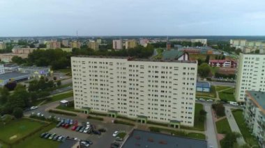 Koszalin Krajobraz 'ın Güzel Evi Bloki Havacılık Manzarası Polonya. Yüksek kalite 4k görüntü
