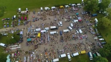 Bit Pazarı Koszalin Gielda Pazarı Pchli Targ Hava Manzarası Polonya. Yüksek kalite 4k görüntü