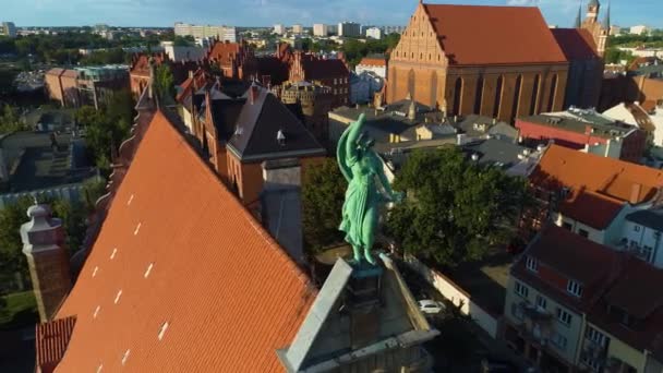 Üniversitenin Maksimum Plağı Mariana Rapackiego Torun Muzeum Hava Görüntüsü Polonya — Stok video