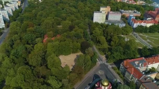 Parque Infantil Zeromskiego Szczecin Vista Aérea Polonia Imágenes Alta Calidad — Vídeo de stock