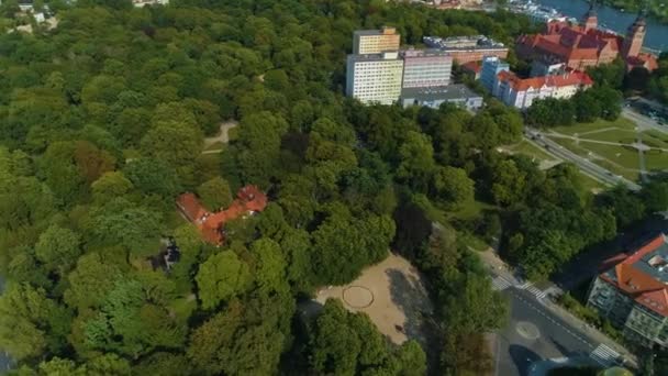 Площадка Park Zeromskiego Szczecin Aerial View Poland Высококачественные Кадры — стоковое видео