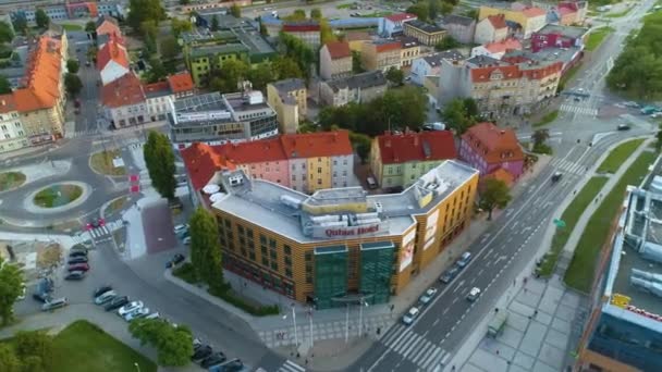 Qubus Hotel Rondo Gorzow Wielkopolski Hava Görüntüsü Polonya Yüksek Kalite — Stok video