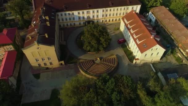 Üniversite Akademisi Gorzow Wielkopolski Szkola Wyzsza Hava Görüntüsü Polonya Yüksek — Stok video