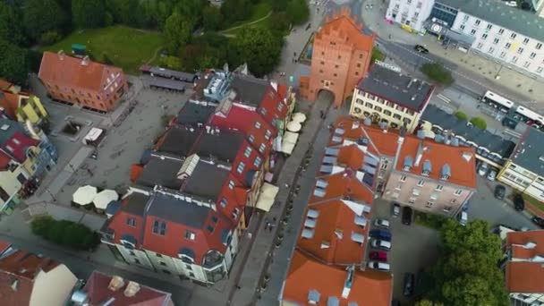 老城高门奥尔斯琴航空观景波兰 高质量的4K镜头 — 图库视频影像