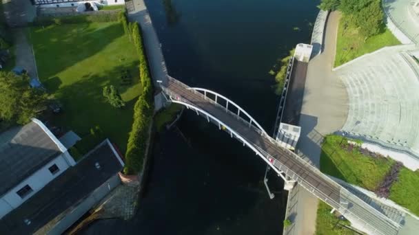 Мост Брда Быдгощ Мост Яна Воздушным Видом Польшу Высококачественные Кадры — стоковое видео