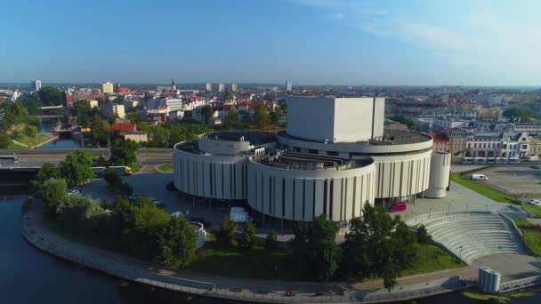 Opera Nova River Brda Bydgoszcz Rzeka Aerial View Poland Vysoce — Stock video