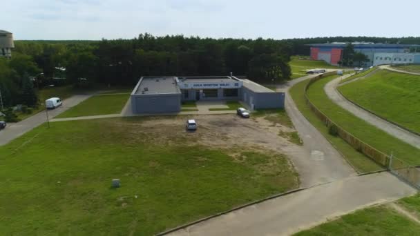 Bojová Umění Hall Pila Hala Sportow Walki Aerial View Polsko — Stock video