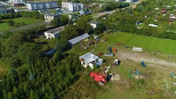 Plot Rumia Dzialka Aerial View Lengyelország Kiváló Minőségű Felvételek — Stock videók